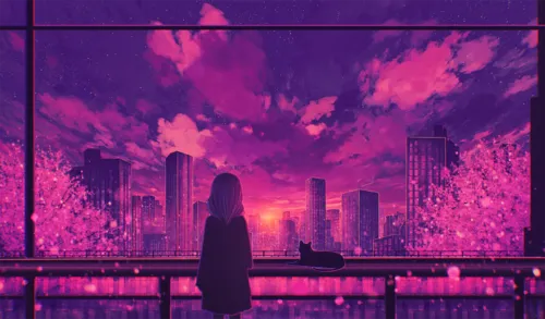 looking-at-the-city-sunset