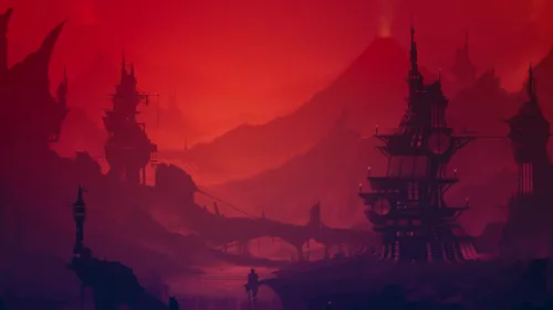 red-futuristic-buildings