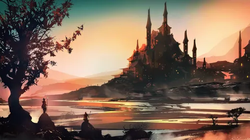some-guys-with-spears-looking-at-a-castle