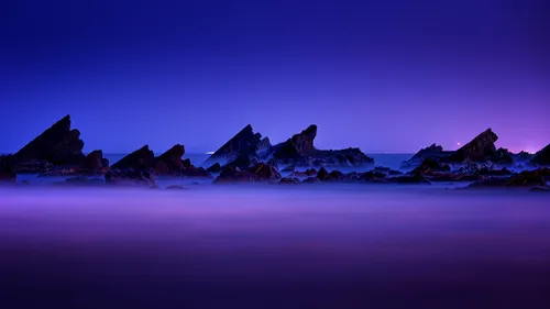 rocks-in-purple-fog